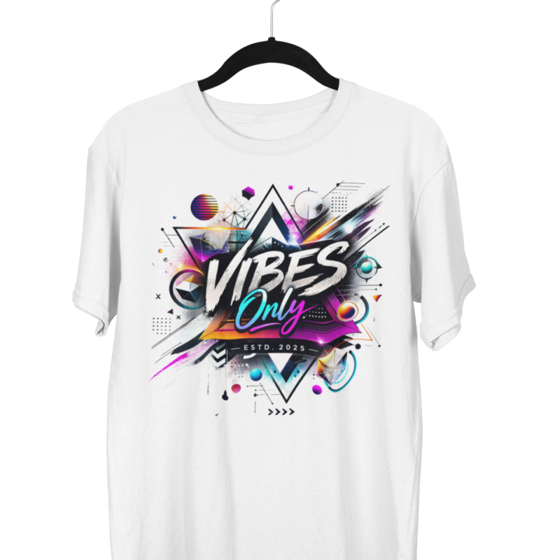 Oversized "Vibes Only" Abstract Tee