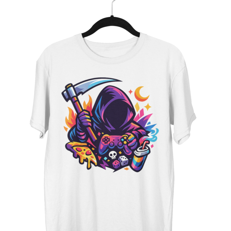 Oversized "Neon Reaper" Gamer Tee