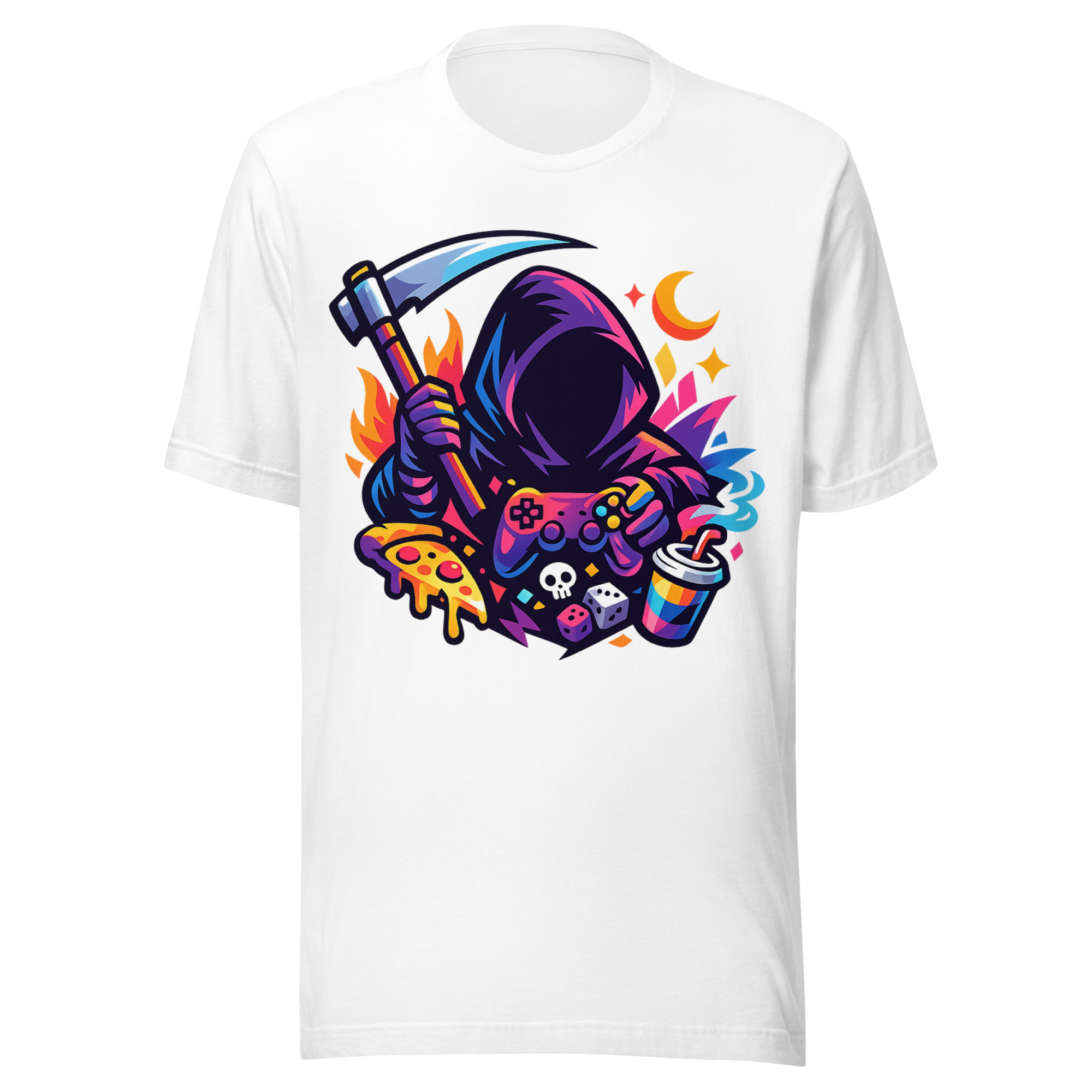 Neon Grim Reaper Gamer T-Shirt