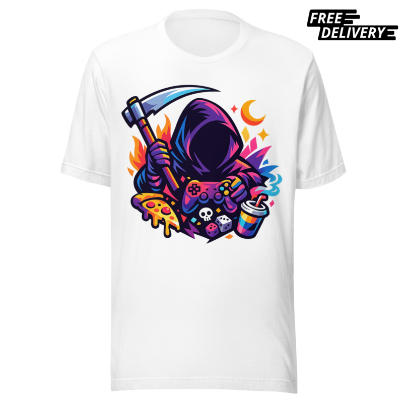 Neon Grim Reaper Gamer T-Shirt