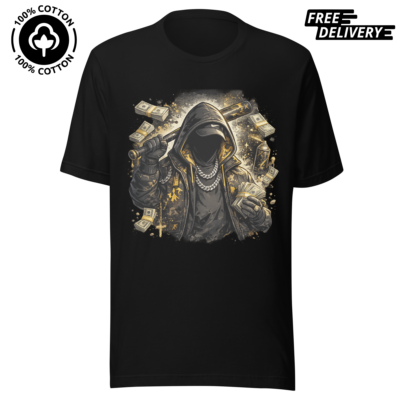 Gold Foil Aesthetic Streetwear Pure Cotton T-Shirt
