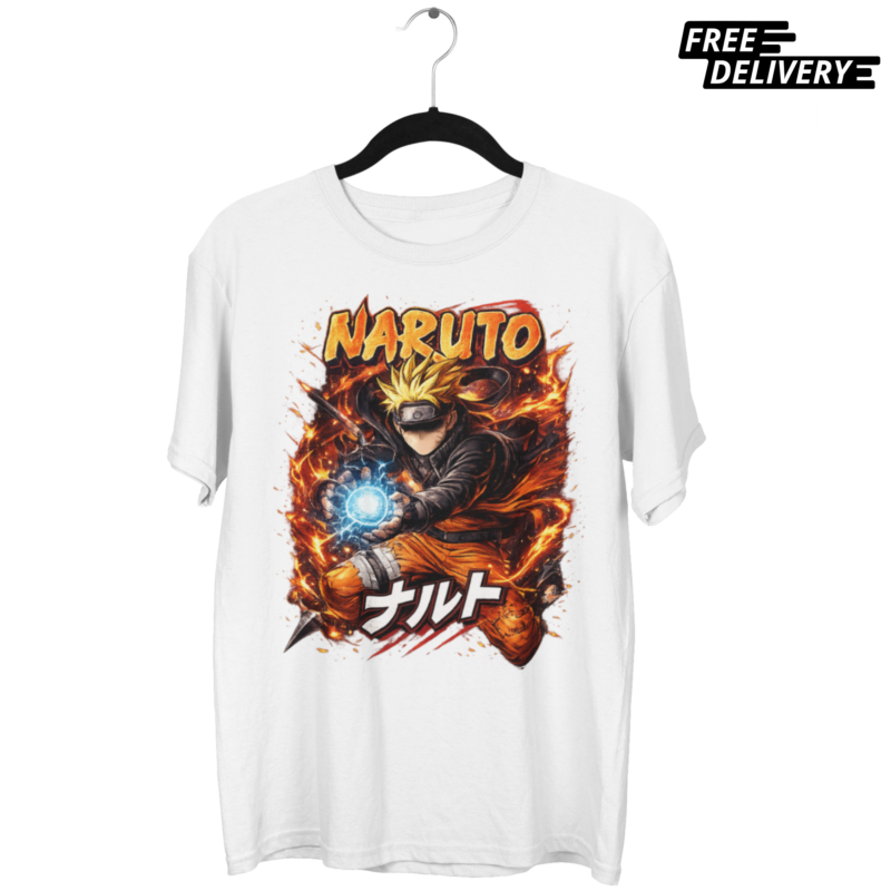Oversized Naruto "Will of Fire" Graphic Tee