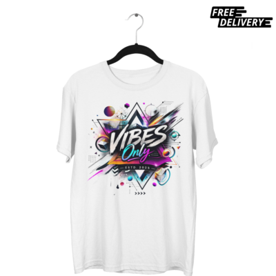 Oversized "Vibes Only" Abstract Tee