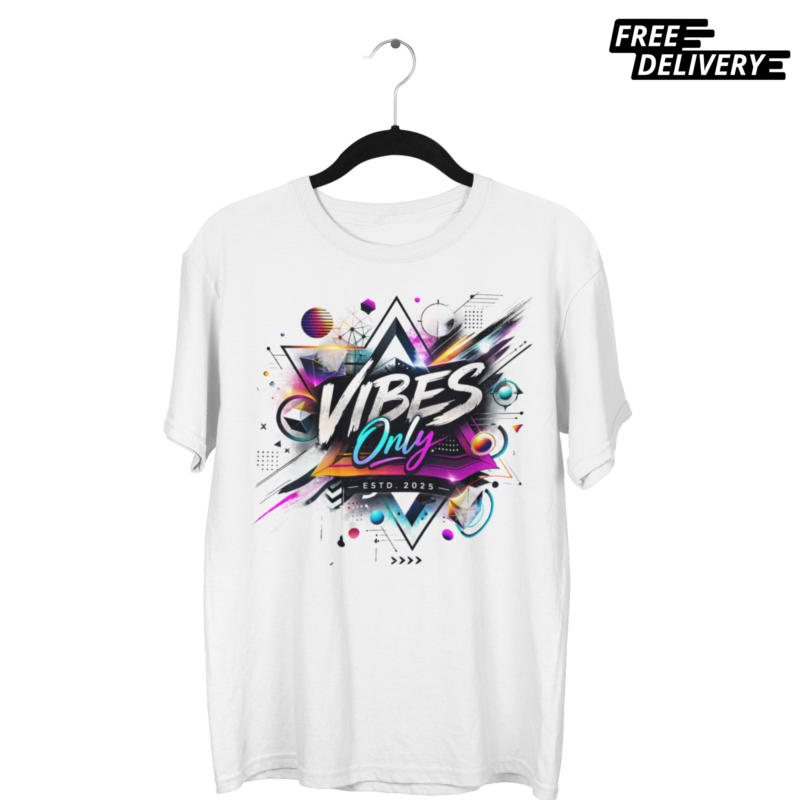Oversized "Vibes Only" Abstract Tee