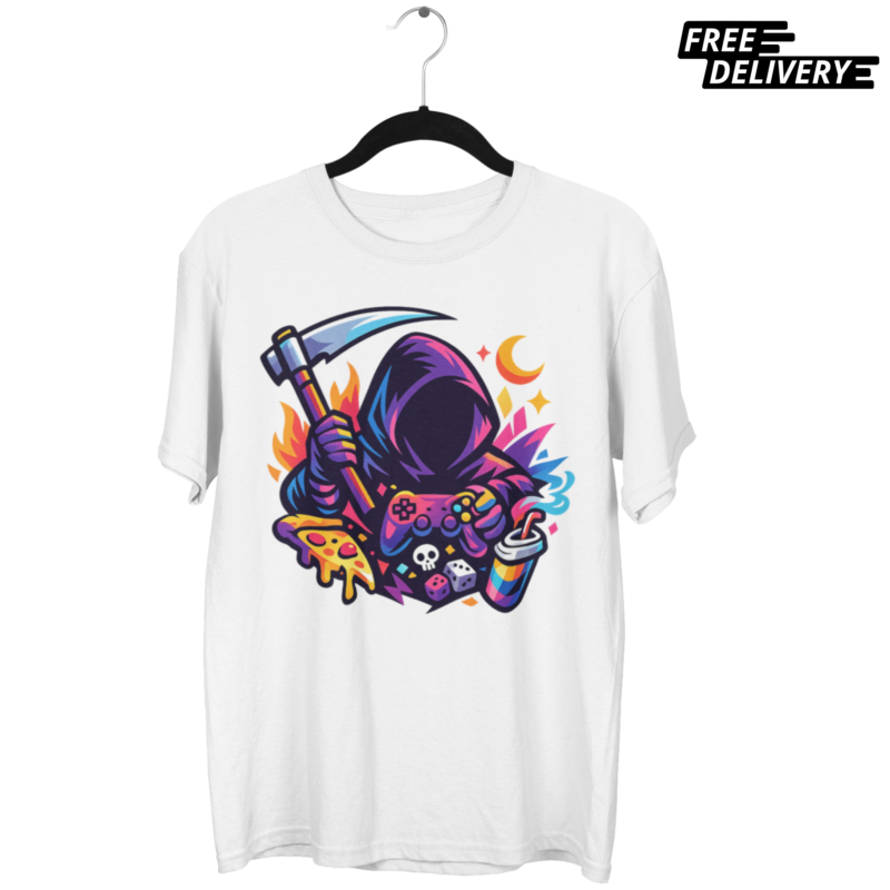 Oversized "Neon Reaper" Gamer Tee