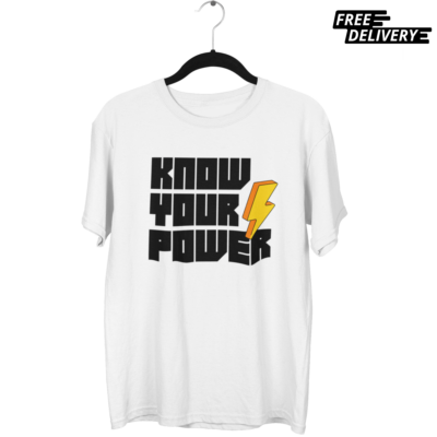 Oversized "Know Your Power" Minimalist Tee