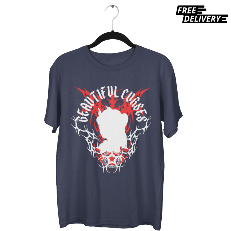 Oversized "Beautiful Curses" Gothic Tee