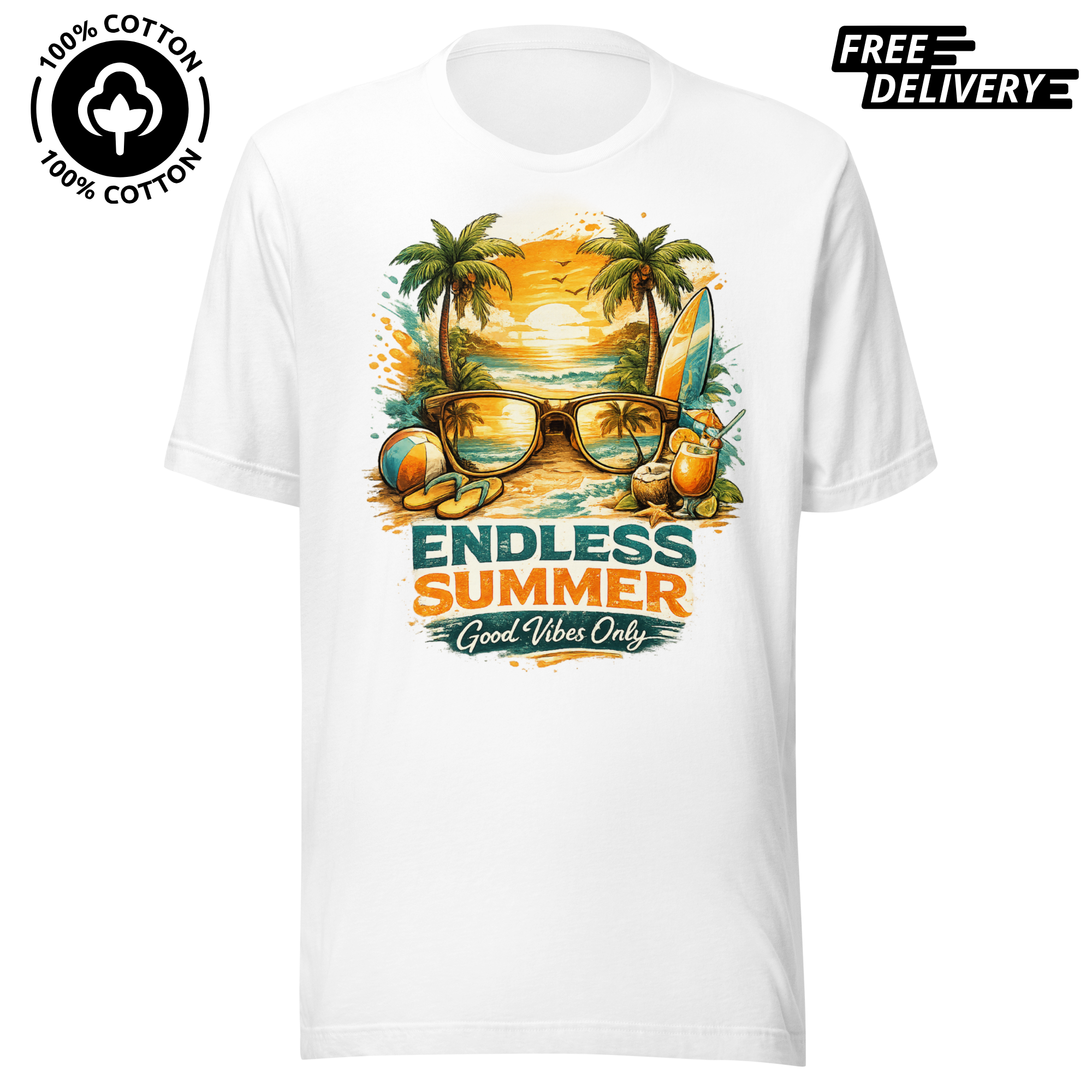 Endless Summer Tropical Pure Cotton T-Shirt