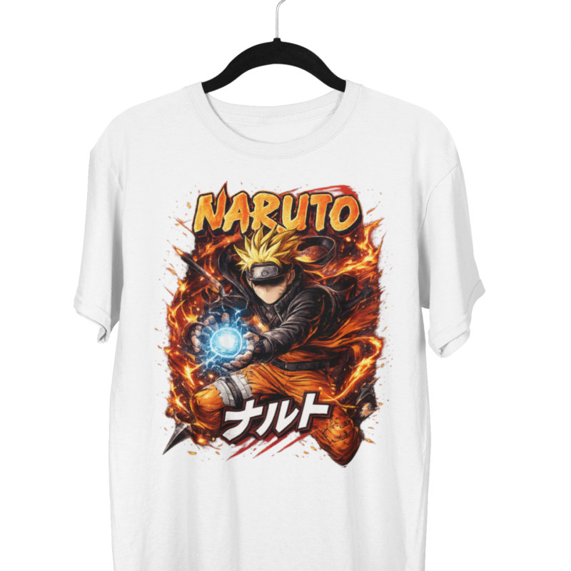 Oversized Naruto "Will of Fire" Graphic Tee