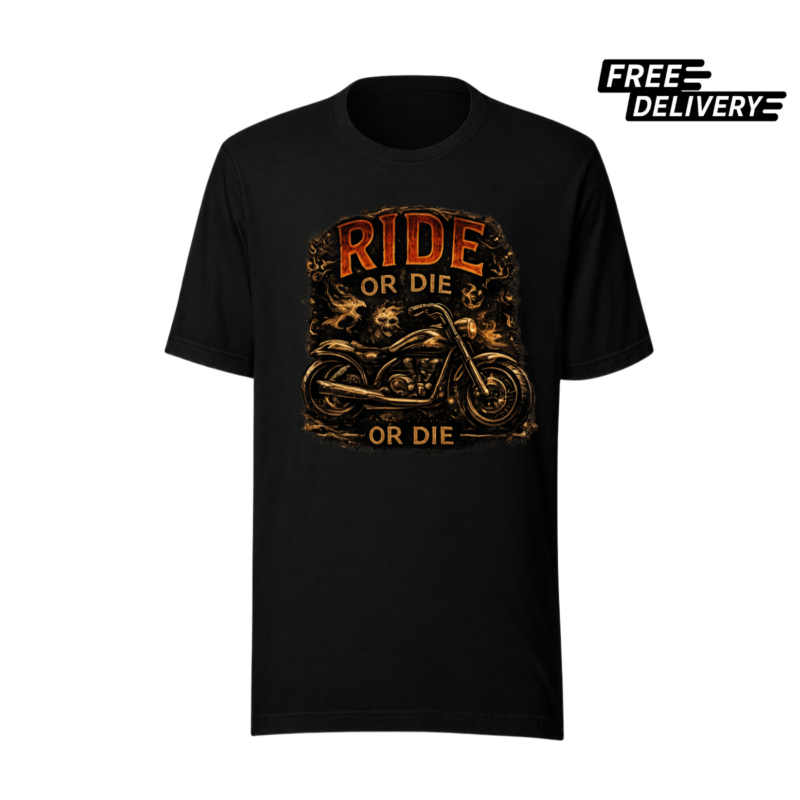 Ride or Die Biker T-Shirt – Vintage Motorcycle Graphic Tee