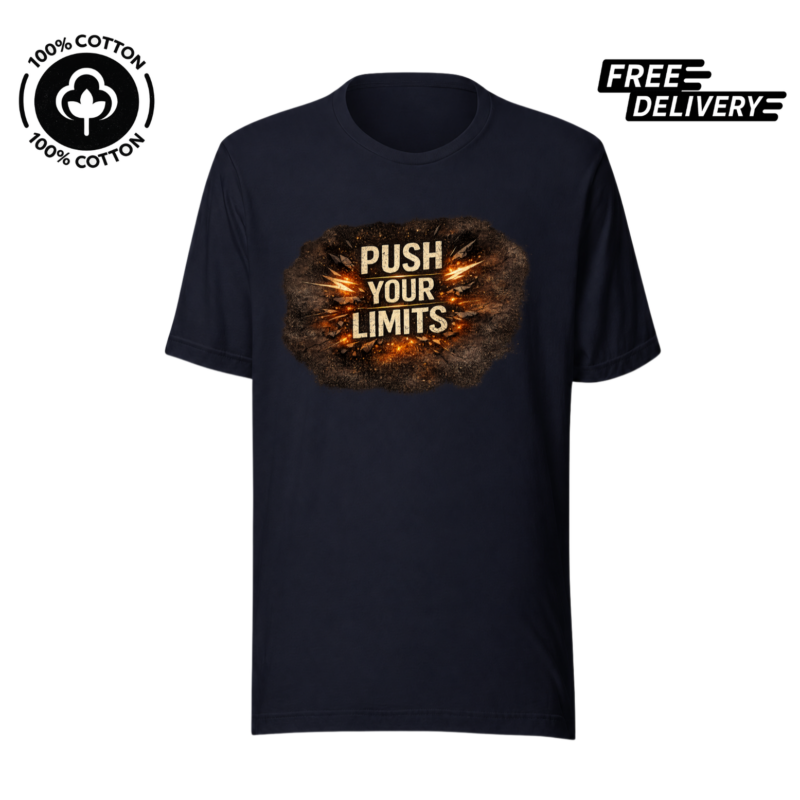 Push Your Limits Gym T-Shirt – Motivational Fitness Tee