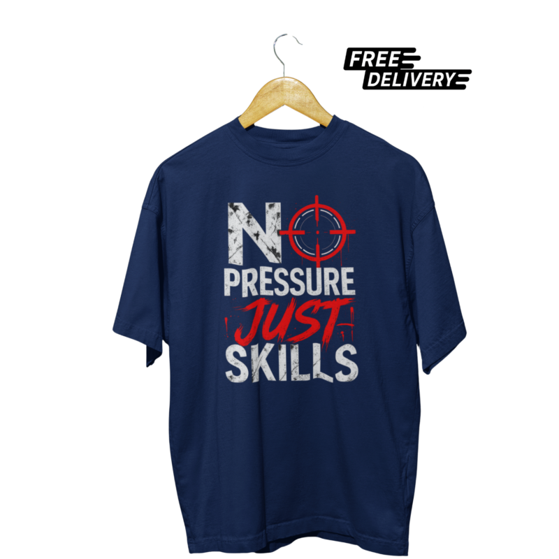 No Pressure Just Skills Gamer T-Shirt – Competitive Gaming Graphic Tee
