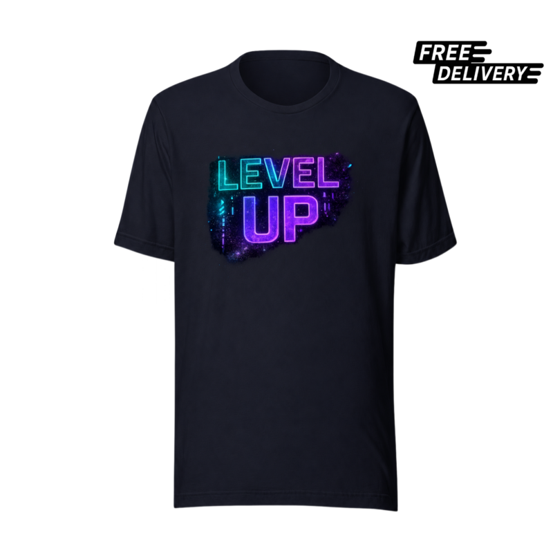 Level Up Gaming T-Shirt – Neon Gamer Graphic Tee