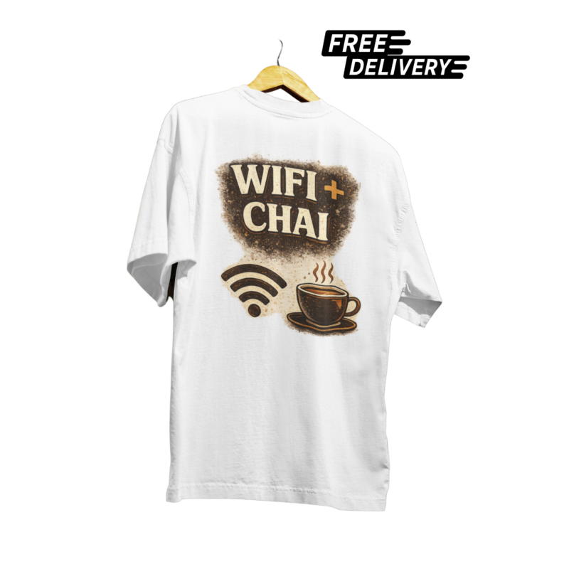 WiFi + Chai Graphic T-Shirt – Desi Lifestyle Quote Tee