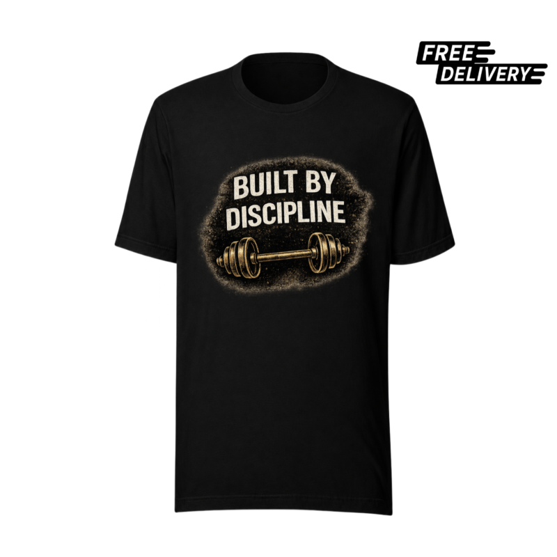 Built By Discipline Gym T-Shirt – Motivational Fitness Tee