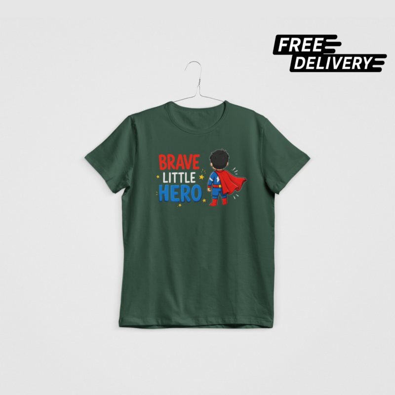 Brave Little Hero Kids Superhero T-Shirt – Cute Hero Graphic Tee