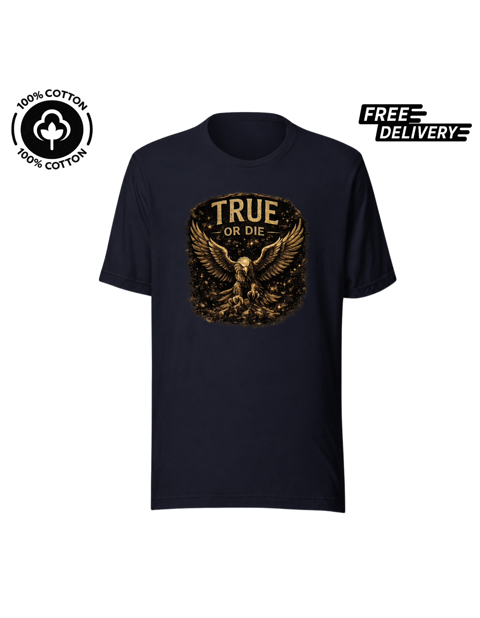 True or Die Eagle T-Shirt – Freedom Spirit Graphic Tee