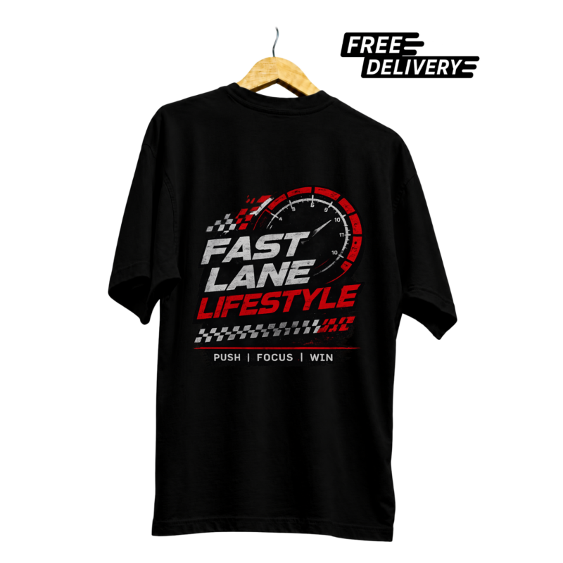 Fast Lane Lifestyle Racing Speedometer Graphic T-Shirt