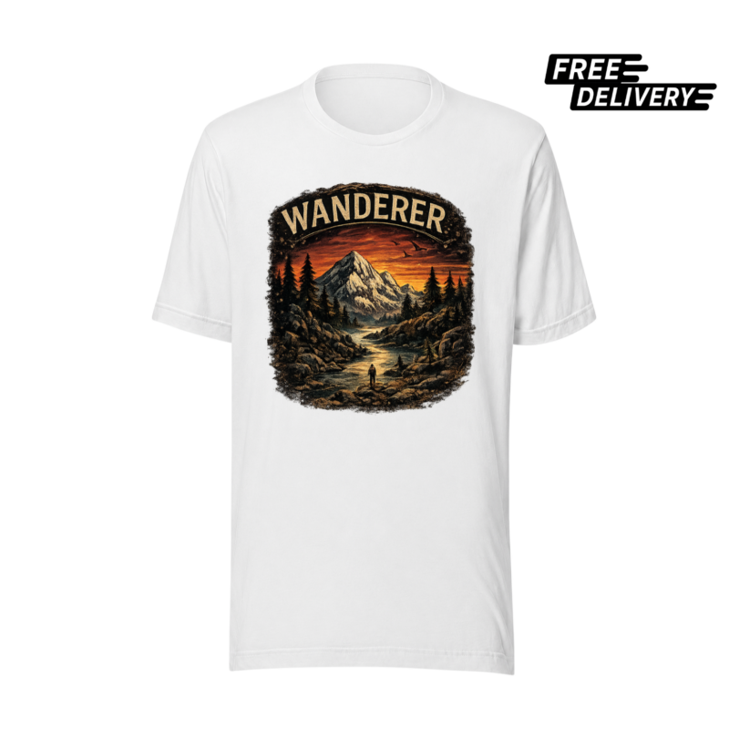 Wanderer Mountain Adventure T-Shirt – Nature Explorer Tee