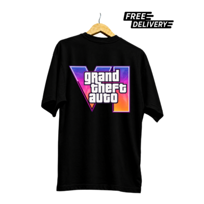 Grand Theft Auto VI Inspired Gaming Graphic T-Shirt | Retro Neon Gamer Tee