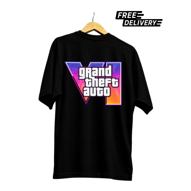 Grand Theft Auto VI Inspired Gaming Graphic T-Shirt | Retro Neon Gamer Tee