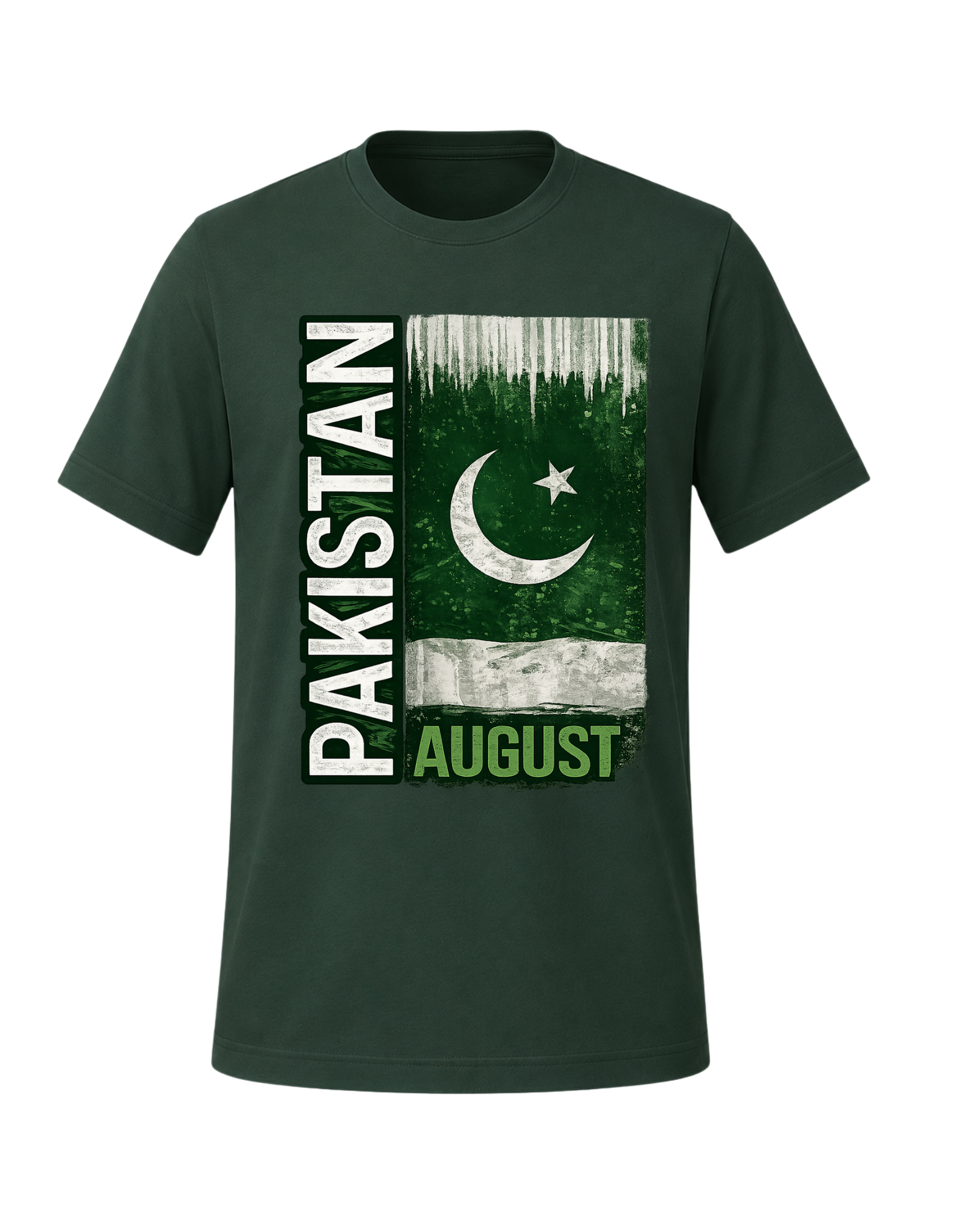 Pakistan August Flag Vintage T-Shirt | 14 August Pakistan Independence Day Graphic Tee - Image 2
