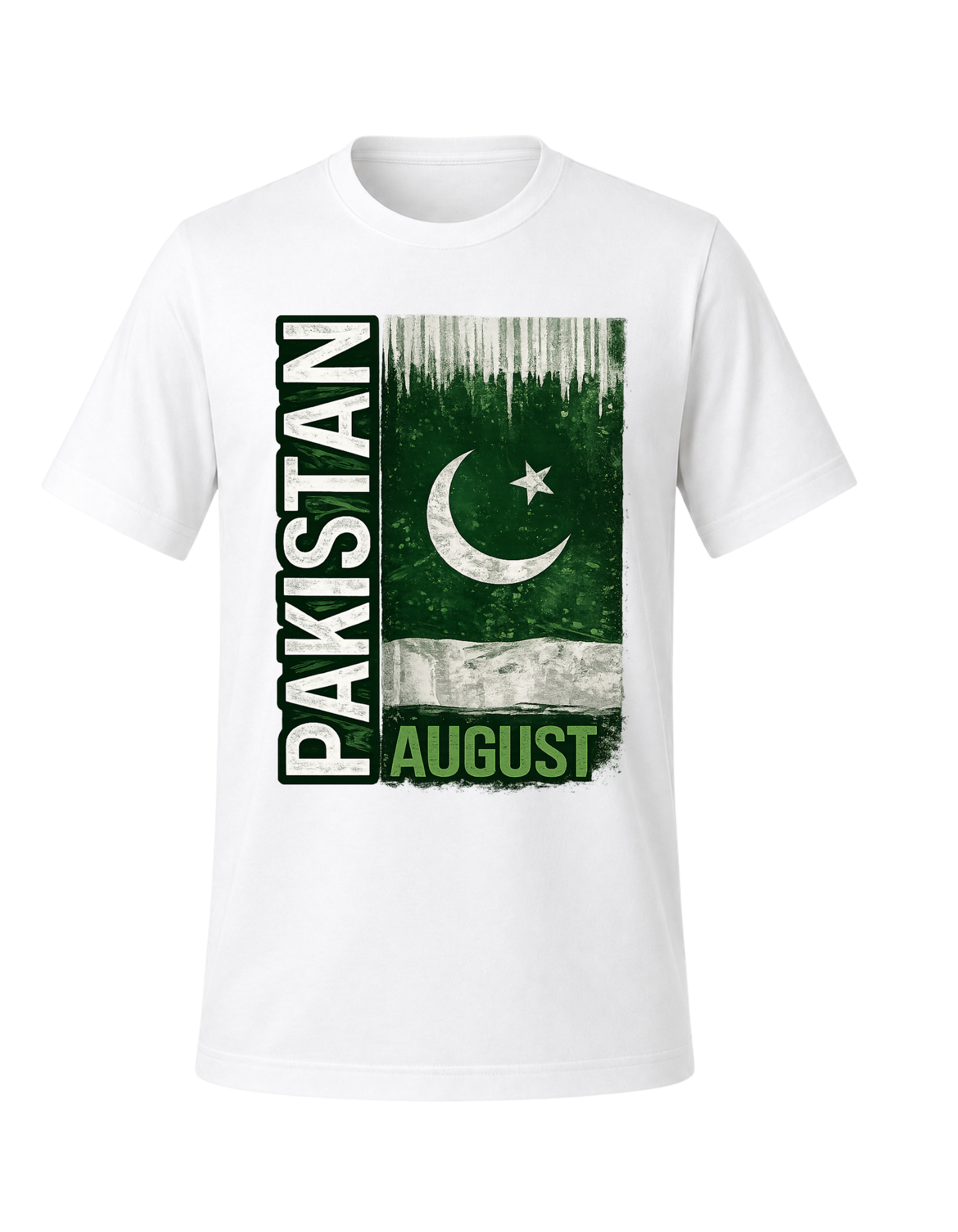 Pakistan August Flag Vintage T-Shirt | 14 August Pakistan Independence Day Graphic Tee