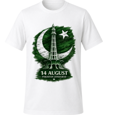 14 August Pakistan Zindabad Minar-e-Pakistan Independence Day T-Shirt | Patriotic Pakistan Graphic Tee