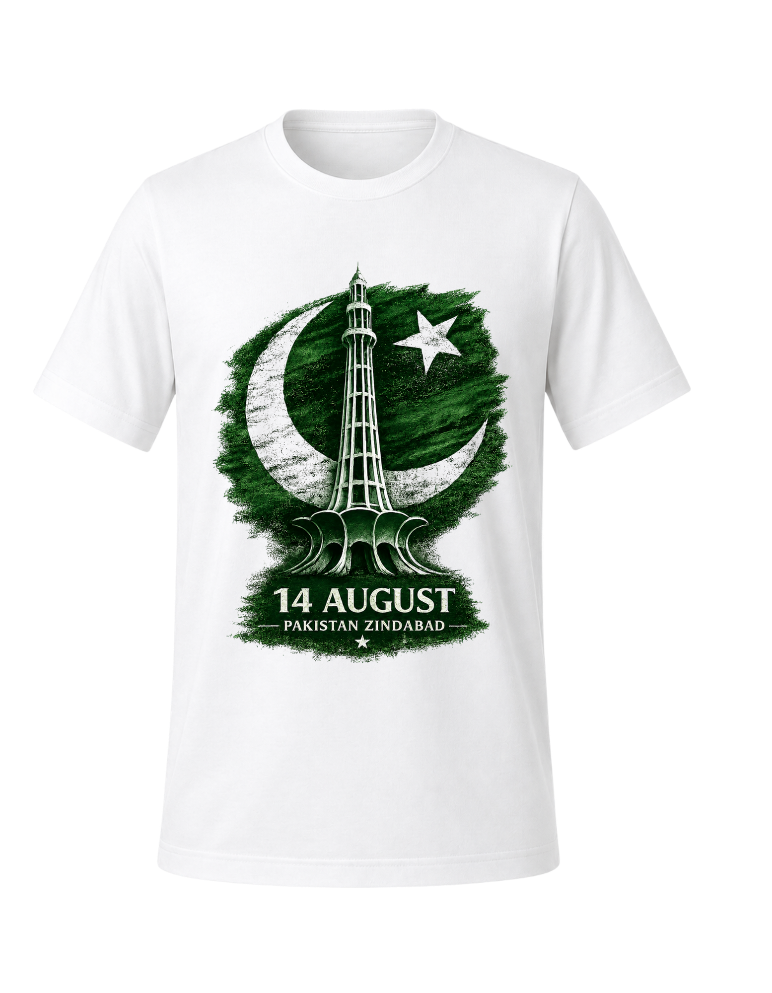 14 August Pakistan Zindabad Minar-e-Pakistan Independence Day T-Shirt | Patriotic Pakistan Graphic Tee