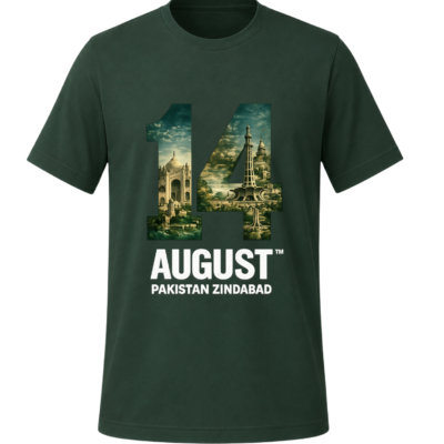 14 August Pakistan Heritage T-Shirt | Pakistan Zindabad Independence Day Graphic Tee